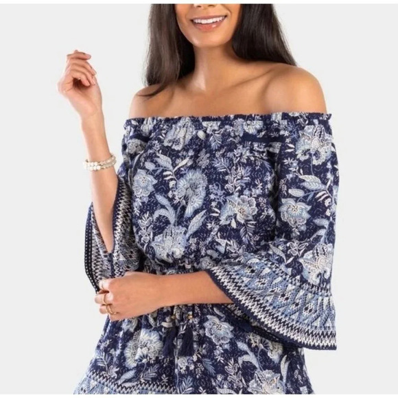 Angie Floral Off the Shoulder Romper Size Small - Picture 2 of 13